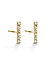 Line Earring six white diamonds- single